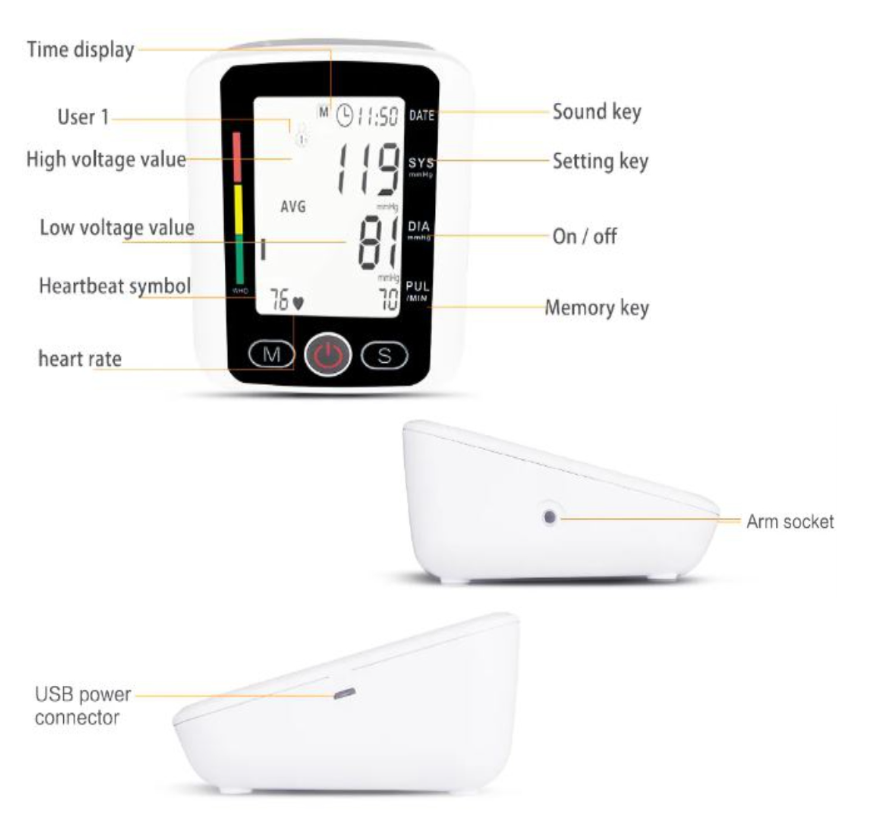 Monitor De Presión Arterial y Cardiaco X-180 | Automático, Voz en Español, USB
