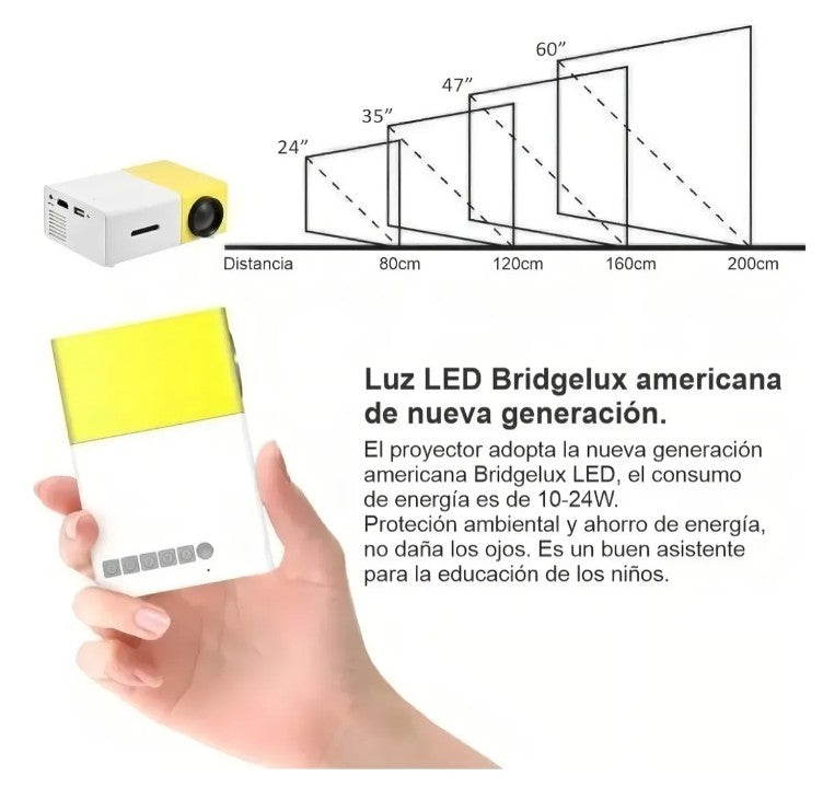 Mini Proyector LED YG300 – Tu Película en Cualquier Lugar