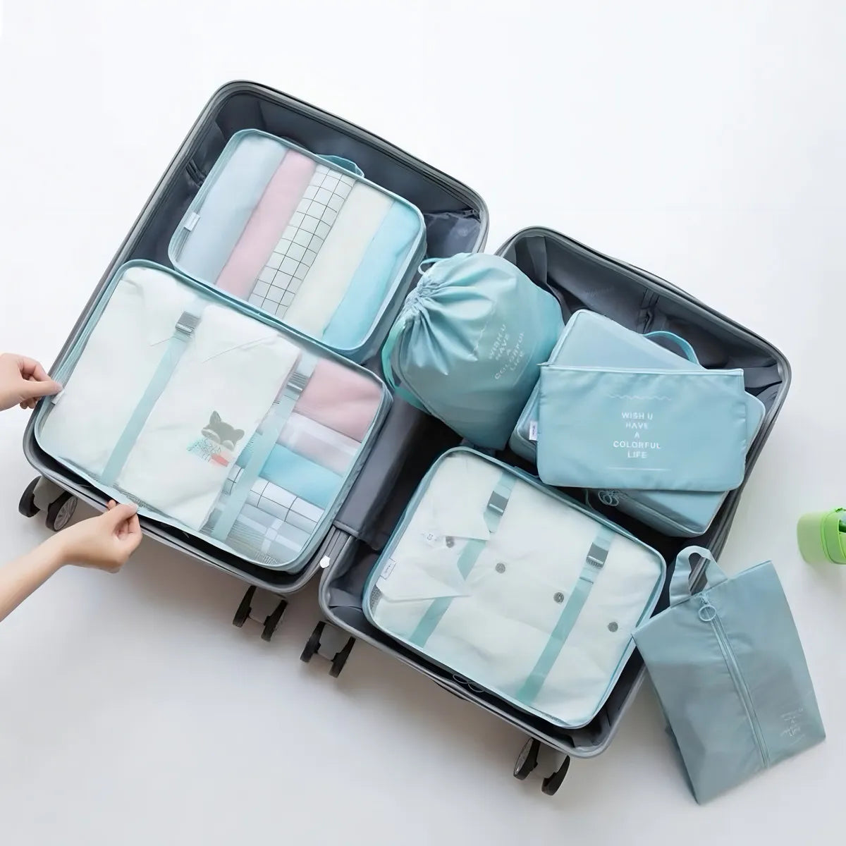 Kit Viajero x8 – Organizadores de Maleta Impermeables